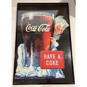 VINTAGE Coca-Cola HAVE A COKE MOVIE THEATER Poster Printed In Italy 36X24 Framed